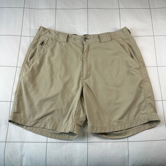 Duluth Trading Co Shorts Mens Large Tan Dry on the Fly Casual Nylon Hiking Trek - Picture 1 of 11
